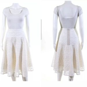 TY-LR Womens Embroidered A-LineSkirt White Size Sm